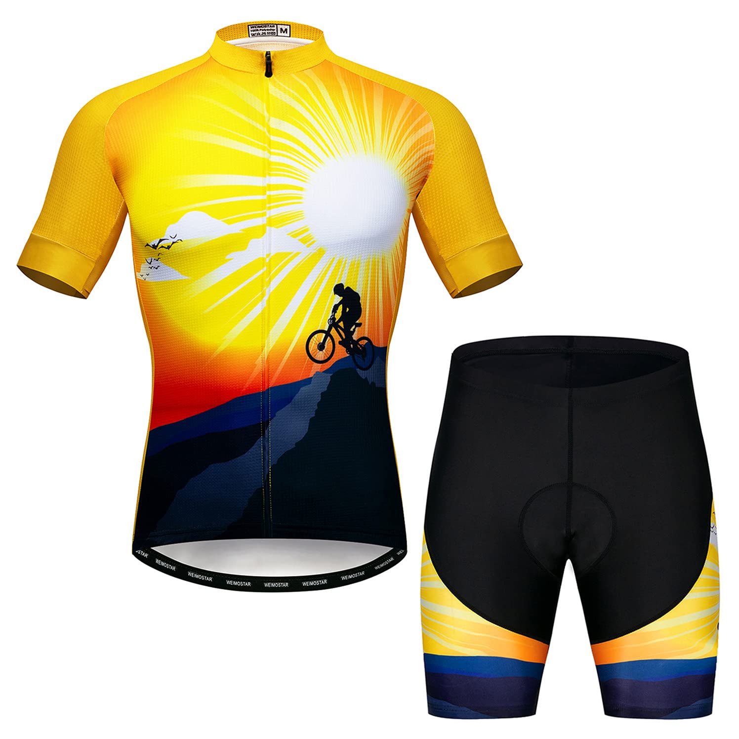 Radtrikot-Shorts-Set, gepolsterter Herren-Bike-Top-Anzug