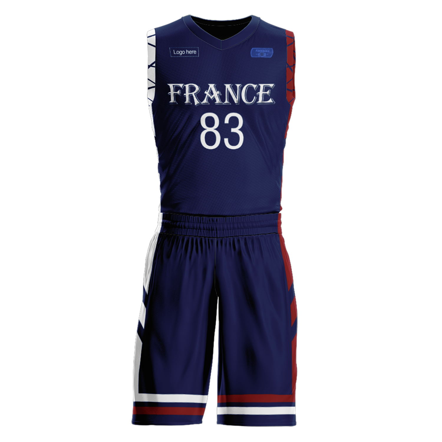 Benutzerdefinierte Frankreich-Team-Basketballanzüge