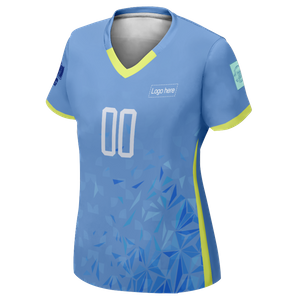 Bedrucktes Uruguay-Weltmeisterschafts-Fußballtrikot für Frauen mit Logo