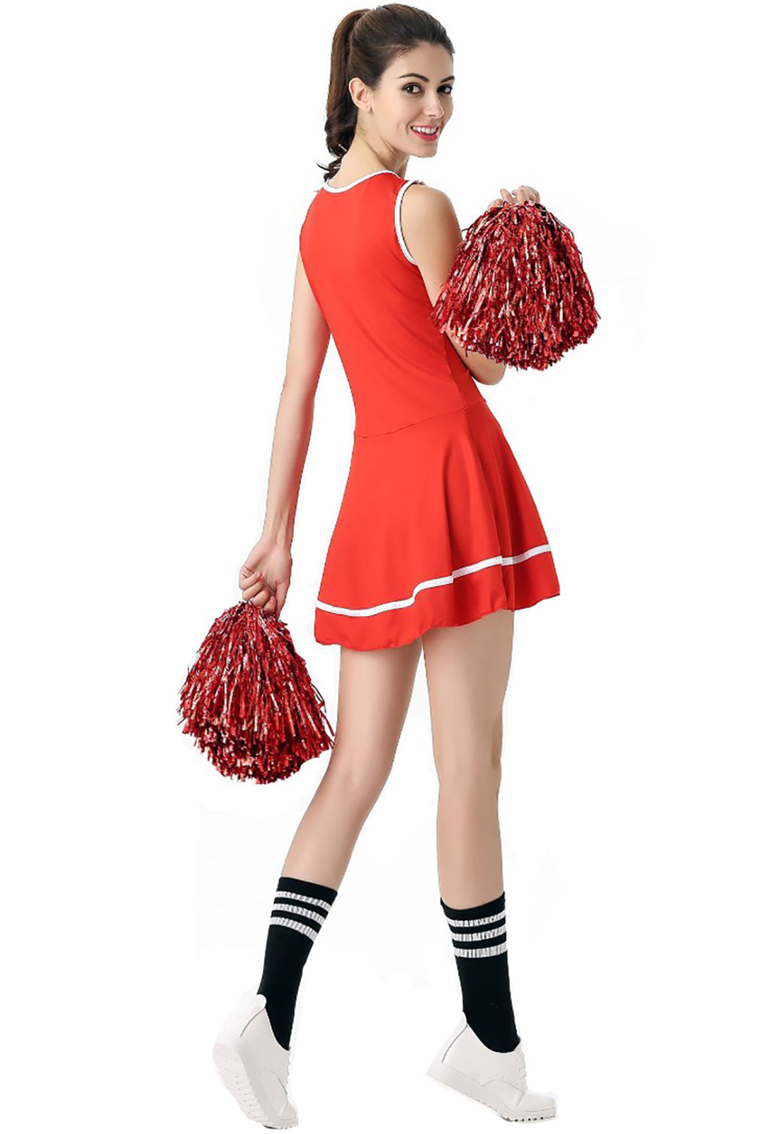 Rotes Cheerleader-Kostüm Kostüm High School Musical Cheerleading-Uniform ohne Pom-Pom