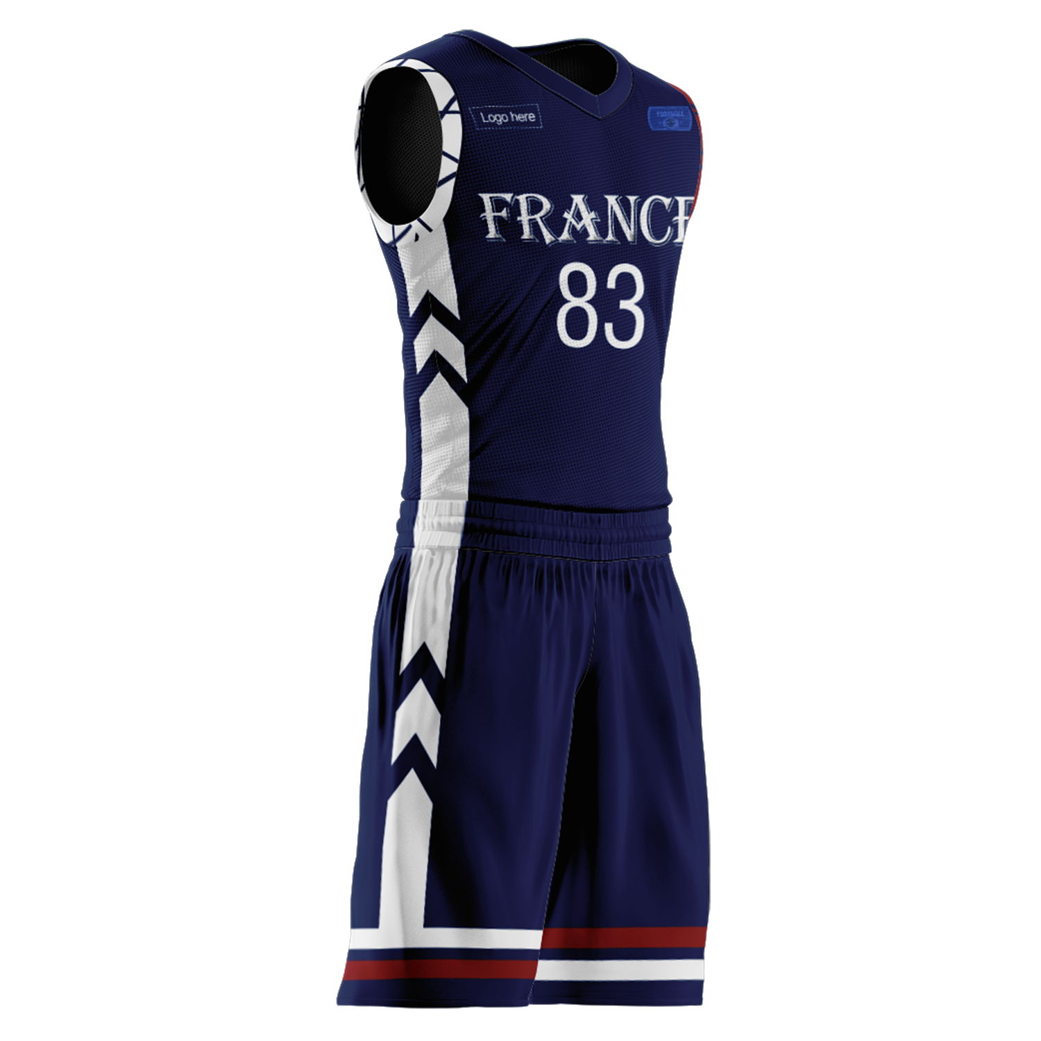 Benutzerdefinierte Frankreich-Team-Basketballanzüge