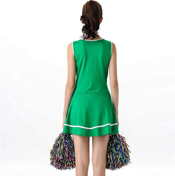 Grünes Cheerleader-Kostüm Kostüm High School Musical Cheerleading-Uniform ohne Pom-Pom