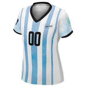 Benutzerdefiniertes Fußballtrikot der professionellen Argentinien-Weltmeisterschaft für Frauen mit Namen