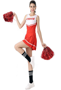 Rotes Cheerleader-Kostüm Kostüm High School Musical Cheerleading-Uniform ohne Pom-Pom